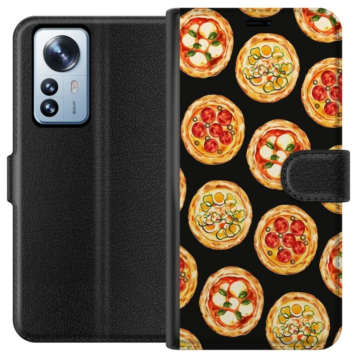 Lommeboketui til Xiaomi 12 Pro med Pizza motiv i gruppen SMARTTELEFON & NETTBRETT / Mobilbeskyttelse / Xiaomi hos TP E-commerce Nordic AB (A63912)