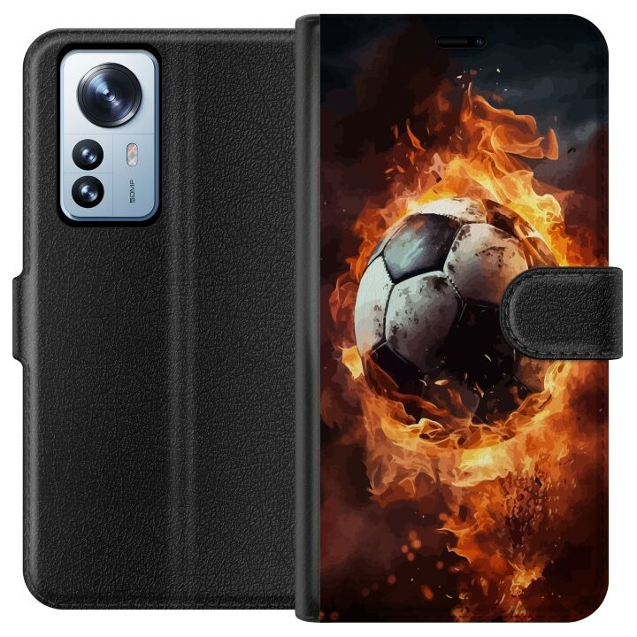 Lommeboketui til Xiaomi 12 Pro med Fotball motiv i gruppen SMARTTELEFON & NETTBRETT / Mobilbeskyttelse / Xiaomi hos TP E-commerce Nordic AB (A63920)