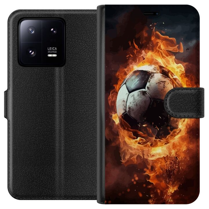 Lommeboketui til Xiaomi 13 Pro med Fotball motiv i gruppen SMARTTELEFON & NETTBRETT / Mobilbeskyttelse / Xiaomi hos TP E-commerce Nordic AB (A64190)