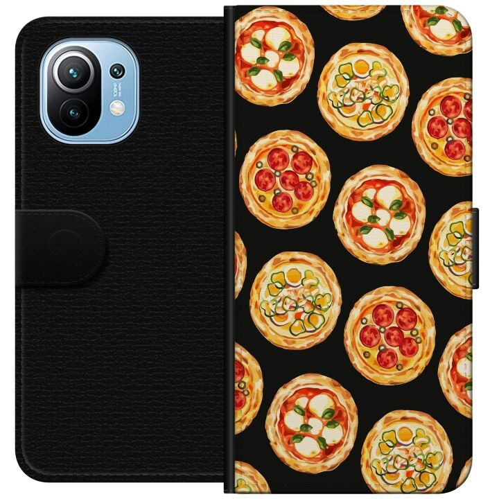 Lommeboketui til Xiaomi Mi 11 med Pizza motiv i gruppen SMARTTELEFON & NETTBRETT / Mobilbeskyttelse / Xiaomi hos TP E-commerce Nordic AB (A64749)