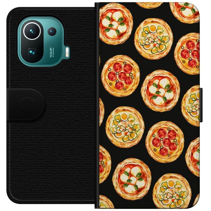 Lommeboketui til Xiaomi Mi 11 Pro med Pizza motiv i gruppen SMARTTELEFON & NETTBRETT / Mobilbeskyttelse / Xiaomi hos TP E-commerce Nordic AB (A64911)