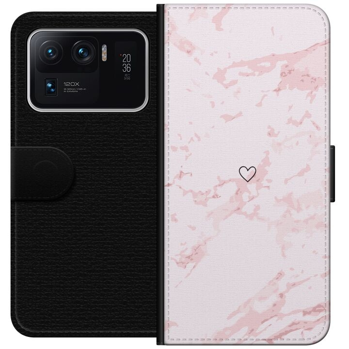 Lommeboketui til Xiaomi Mi 11 Ultra med Rosa Hjerte motiv i gruppen SMARTTELEFON & NETTBRETT / Mobilbeskyttelse / Xiaomi hos TP E-commerce Nordic AB (A64975)