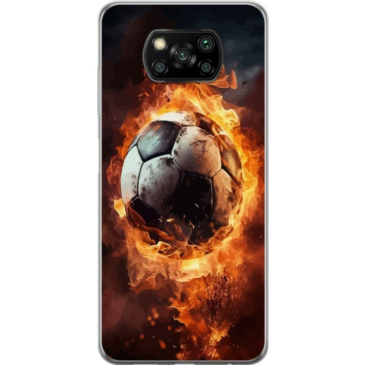 Mobildeksel til Xiaomi Poco X3 NFC med Fotball motiv i gruppen SMARTTELEFON & NETTBRETT / Mobilbeskyttelse / Xiaomi hos TP E-commerce Nordic AB (A65405)