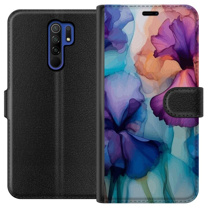 Lommeboketui til Xiaomi Redmi 9 med Magiske blomster motiv i gruppen SMARTTELEFON & NETTBRETT / Mobilbeskyttelse / Xiaomi hos TP E-commerce Nordic AB (A65630)