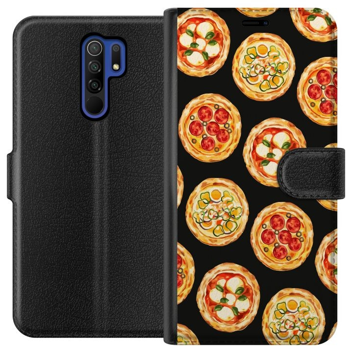 Lommeboketui til Xiaomi Redmi 9 med Pizza motiv i gruppen SMARTTELEFON & NETTBRETT / Mobilbeskyttelse / Xiaomi hos TP E-commerce Nordic AB (A65640)