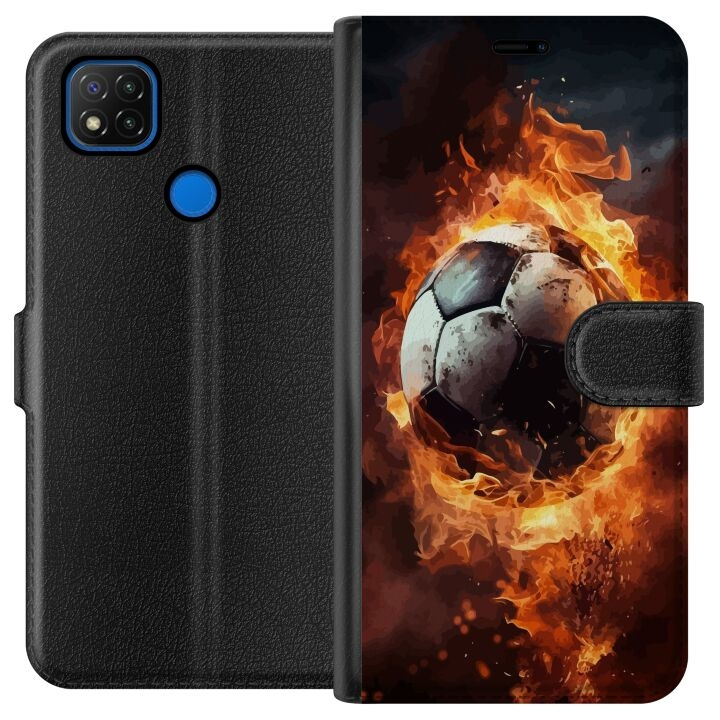 Lommeboketui til Xiaomi Redmi 9C med Fotball motiv i gruppen SMARTTELEFON & NETTBRETT / Mobilbeskyttelse / Xiaomi hos TP E-commerce Nordic AB (A65783)