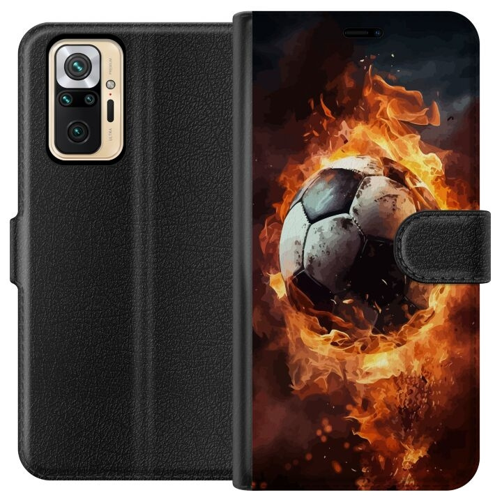 Lommeboketui til Xiaomi Redmi Note 10 Pro med Fotball motiv i gruppen SMARTTELEFON & NETTBRETT / Mobilbeskyttelse / Xiaomi hos TP E-commerce Nordic AB (A65972)