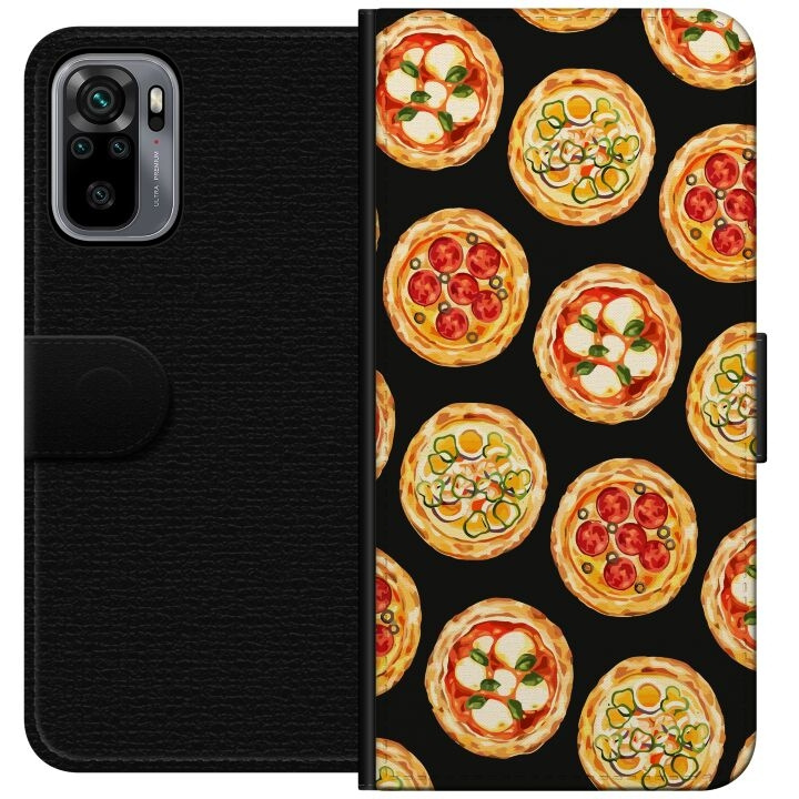 Lommeboketui til Xiaomi Redmi Note 10S med Pizza motiv i gruppen SMARTTELEFON & NETTBRETT / Mobilbeskyttelse / Xiaomi hos TP E-commerce Nordic AB (A66018)