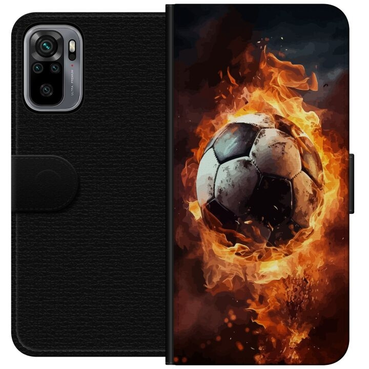 Lommeboketui til Xiaomi Redmi Note 10S med Fotball motiv i gruppen SMARTTELEFON & NETTBRETT / Mobilbeskyttelse / Xiaomi hos TP E-commerce Nordic AB (A66026)