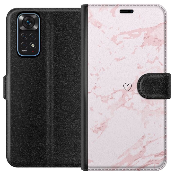 Lommeboketui til Xiaomi Redmi Note 11 med Rosa Hjerte motiv i gruppen SMARTTELEFON & NETTBRETT / Mobilbeskyttelse / Xiaomi hos TP E-commerce Nordic AB (A66082)