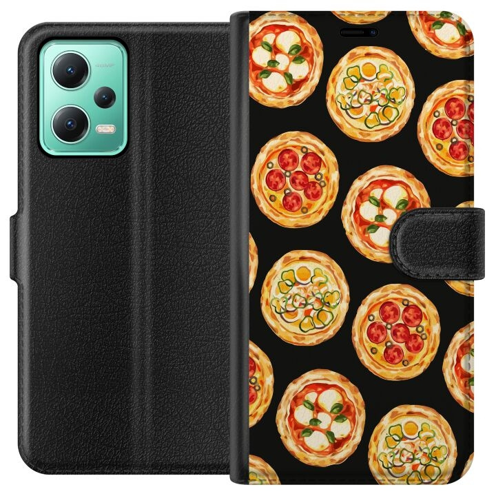 Lommeboketui til Xiaomi Redmi Note 12 med Pizza motiv i gruppen SMARTTELEFON & NETTBRETT / Mobilbeskyttelse / Xiaomi hos TP E-commerce Nordic AB (A66234)