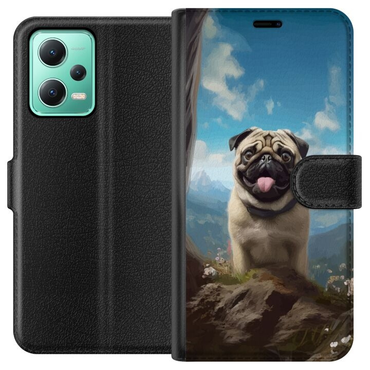 Lommeboketui til Xiaomi Redmi Note 12 med Glad Hund motiv i gruppen SMARTTELEFON & NETTBRETT / Mobilbeskyttelse / Xiaomi hos TP E-commerce Nordic AB (A66239)