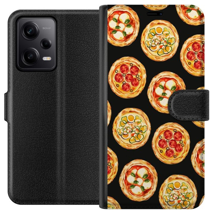 Lommeboketui til Xiaomi Redmi Note 12 Pro med Pizza motiv i gruppen SMARTTELEFON & NETTBRETT / Mobilbeskyttelse / Xiaomi hos TP E-commerce Nordic AB (A66288)