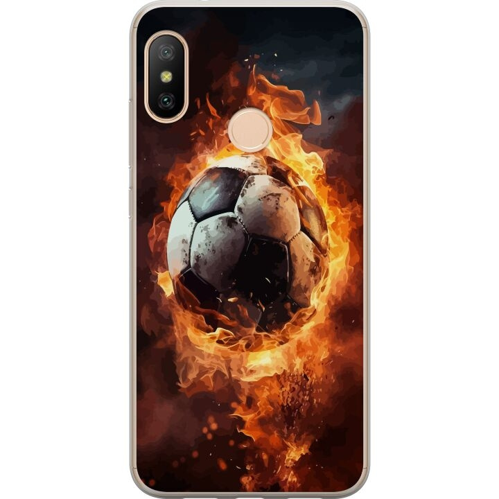 Mobildeksel til Xiaomi Redmi 6 Pro med Fotball motiv i gruppen SMARTTELEFON & NETTBRETT / Mobilbeskyttelse / Xiaomi hos TP E-commerce Nordic AB (A66458)