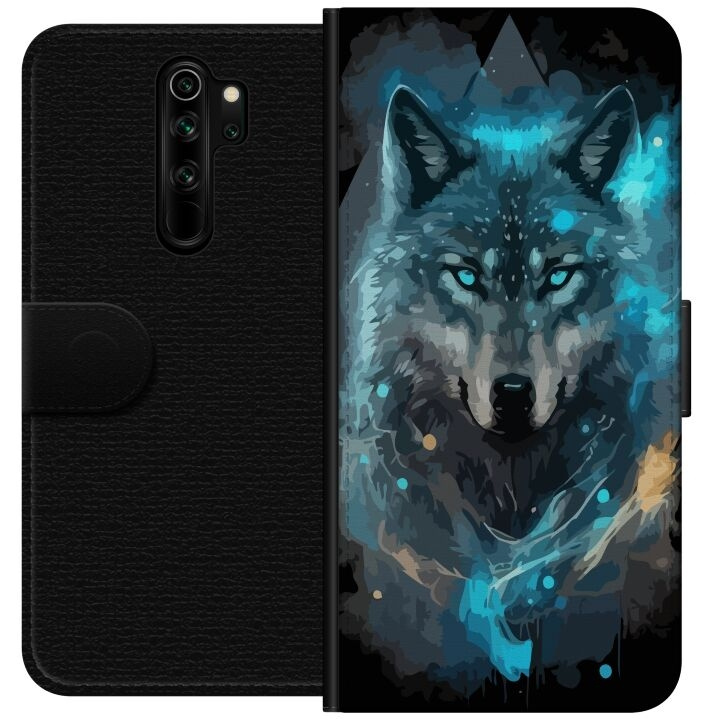 Lommeboketui til Xiaomi Redmi Note 8 Pro med Ulve motiv i gruppen SMARTTELEFON & NETTBRETT / Mobilbeskyttelse / Xiaomi hos TP E-commerce Nordic AB (A66496)