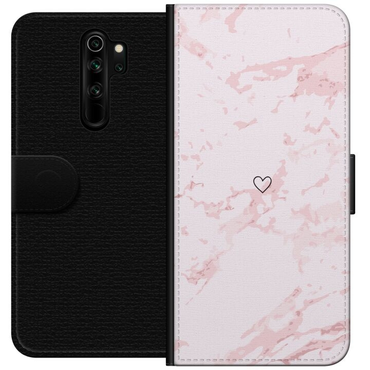 Lommeboketui til Xiaomi Redmi Note 8 Pro med Rosa Hjerte motiv i gruppen SMARTTELEFON & NETTBRETT / Mobilbeskyttelse / Xiaomi hos TP E-commerce Nordic AB (A66514)