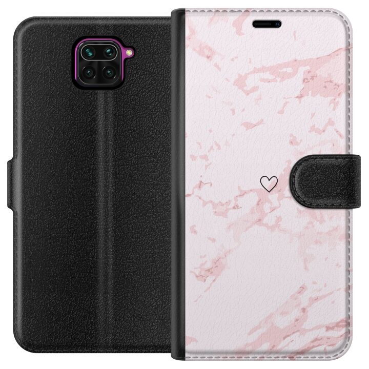 Lommeboketui til Xiaomi Redmi Note 9 med Rosa Hjerte motiv i gruppen SMARTTELEFON & NETTBRETT / Mobilbeskyttelse / Xiaomi hos TP E-commerce Nordic AB (A66568)