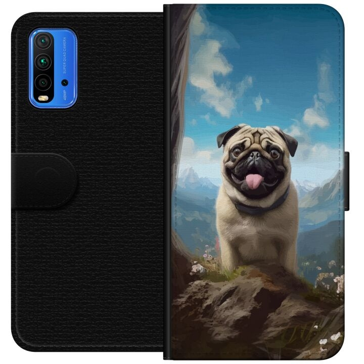 Lommeboketui til Xiaomi Redmi Note 9 4G med Glad Hund motiv i gruppen SMARTTELEFON & NETTBRETT / Mobilbeskyttelse / Xiaomi hos TP E-commerce Nordic AB (A66617)