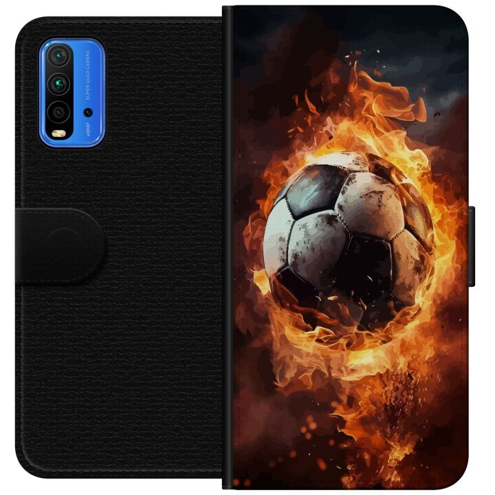 Lommeboketui til Xiaomi Redmi Note 9 4G med Fotball motiv i gruppen SMARTTELEFON & NETTBRETT / Mobilbeskyttelse / Xiaomi hos TP E-commerce Nordic AB (A66620)