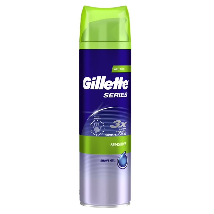 Gillette Series Sensitive Skin Barbergel 200 ml i gruppen HELSE OG SKJØNNHET / Hår & styling / Barbering og trimming / Barberhøvler og tilbehør hos TP E-commerce Nordic AB (C00453)