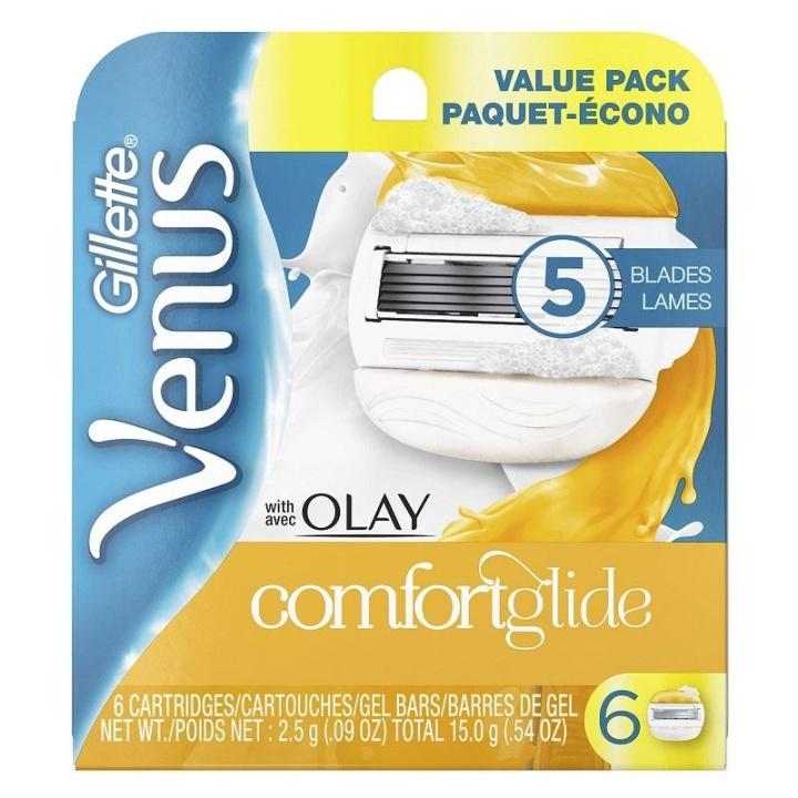 Gillette Venus med OLAY Comfortglide-blad i 6-pakning i gruppen HELSE OG SKJØNNHET / Hår & styling / Barbering og trimming / Barberhøvler og tilbehør hos TP E-commerce Nordic AB (C00494)