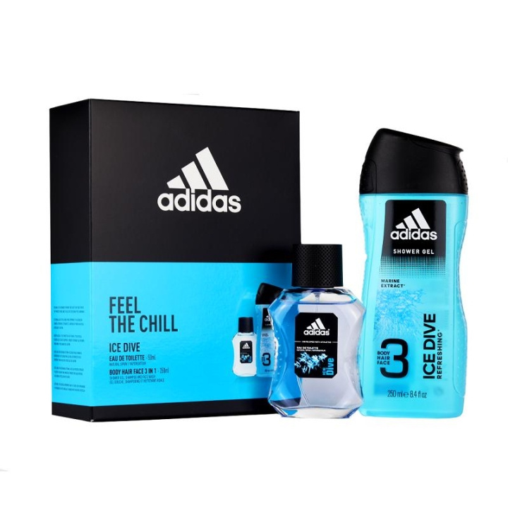 Gavesett Adidas Ice Dive Edt 50ml + Shower Gel 250ml i gruppen HELSE OG SKJØNNHET / Duft og parfyme / Parfyme / Parfyme for han hos TP E-commerce Nordic AB (C04277)