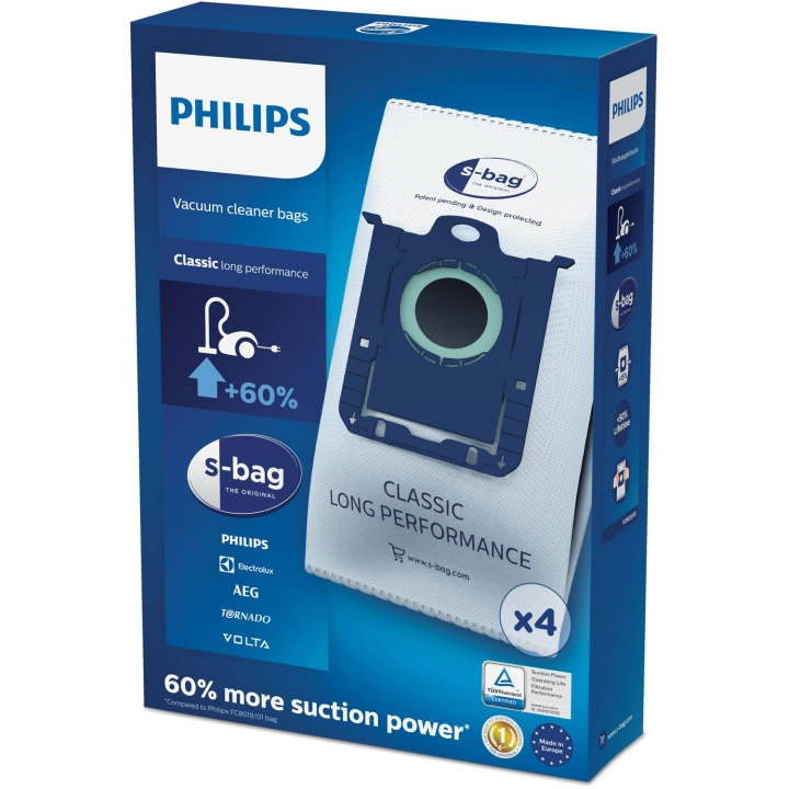 Philips FC8021/03 Støvsugepose S-Bag Classic Long Performance i gruppen HJEM, HUS OG HAGE / Rengjøringsprodukter / Støvsugere og tilbehør / Tilbehør / Støvsugerposer hos TP E-commerce Nordic AB (C08589)