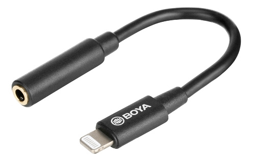 BOYA BY-K3 3.5mm TRRS female to Lightning male Audio Adapter, 0.2m, bl i gruppen SMARTTELEFON & NETTBRETT / Ladere og Kabler / Adaptere hos TP E-commerce Nordic AB (C13952)