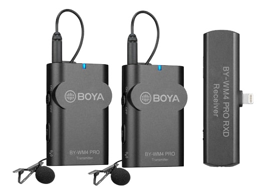 BOYA BY-WM4 Pro-K4, wireless microphone system iOS devices 2.4GHz i gruppen Elektronikk / Lyd & Bilde / Håndholdte mikrofoner hos TP E-commerce Nordic AB (C13967)