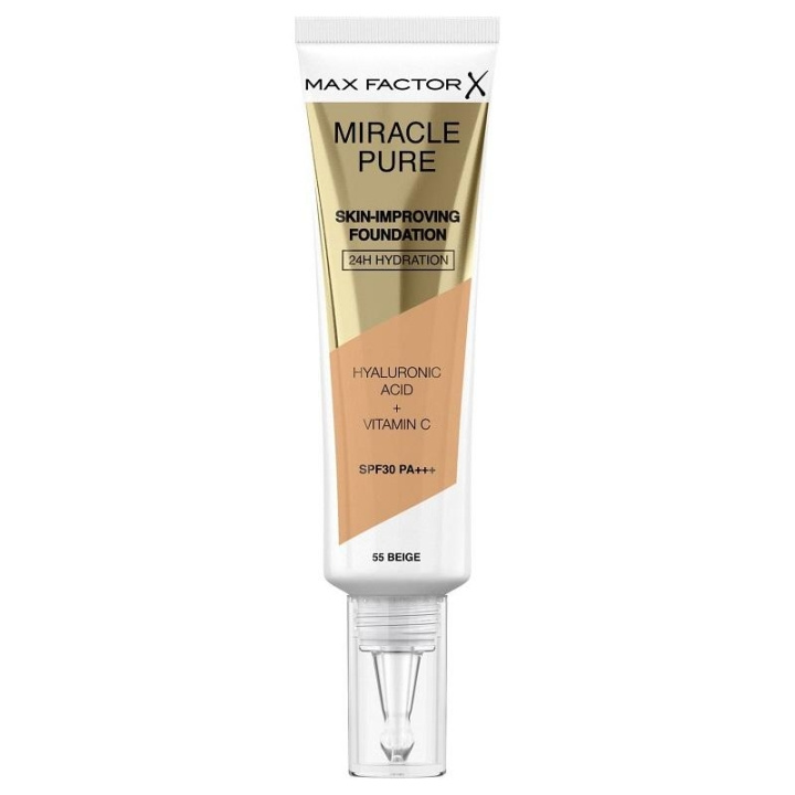 Max Factor Miracle Pure Skin-Improving Foundation 55 Beige 30 ml i gruppen HELSE OG SKJØNNHET / Makeup / Makeup ansikt / Foundation hos TP E-commerce Nordic AB (C15020)