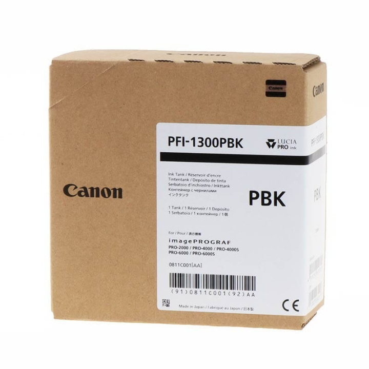 Canon Ink 0811C001 PFI-1300 Photo Black i gruppen Datautstyr / Skrivere og tilbehør / Blekk og toner / Blekkpatroner / Canon hos TP E-commerce Nordic AB (C15913)