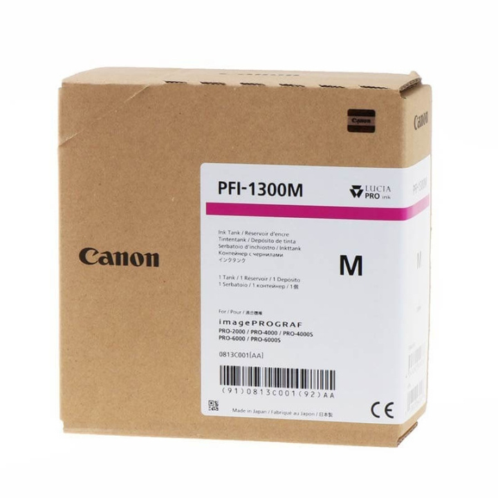 Canon Ink 0813C001 PFI-1300 Magenta i gruppen Datautstyr / Skrivere og tilbehør / Blekk og toner / Blekkpatroner / Canon hos TP E-commerce Nordic AB (C15915)