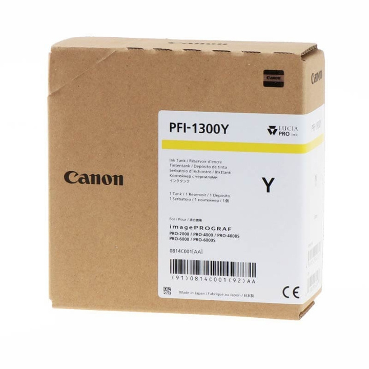 Canon Blekk 0814C001 PFI-1300 Gul i gruppen Datautstyr / Skrivere og tilbehør / Blekk og toner / Blekkpatroner / Canon hos TP E-commerce Nordic AB (C15916)