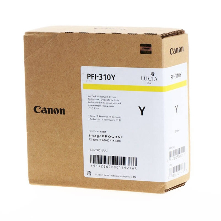 Canon Blekk 2362C001 PFI-310 Gul i gruppen Datautstyr / Skrivere og tilbehør / Blekk og toner / Blekkpatroner / Canon hos TP E-commerce Nordic AB (C16023)