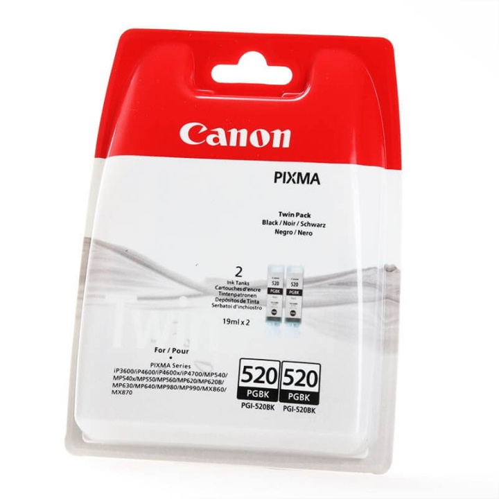 Canon Blekk 2932B012 PGI-520 Sort Twin-pack *Blister* i gruppen Datautstyr / Skrivere og tilbehør / Blekk og toner / Blekkpatroner / Canon hos TP E-commerce Nordic AB (C16035)