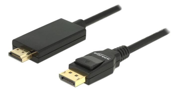 Cable Displayport 1.2 male > High Speed HDMI-A male passive 4K 1 m bla i gruppen Datautstyr / Kabler og adaptere / DisplayPort / Kabler hos TP E-commerce Nordic AB (C17490)