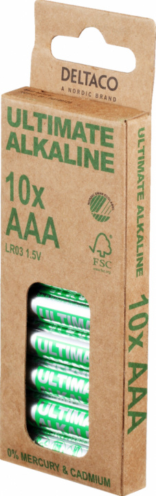 DELTACO Ultimate Alkaline AAA-batteri, 10-pack i gruppen Elektronikk / Batterier & Ladere / Batterier / AAA hos TP E-commerce Nordic AB (C18276)