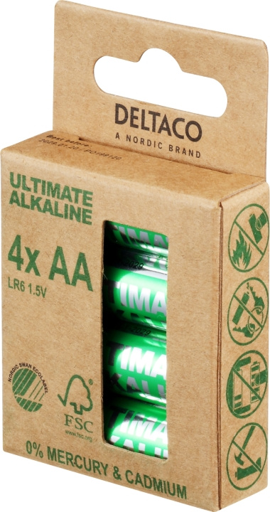 DELTACO Ultimate Alkaline AA-batteri, 4-pack i gruppen Elektronikk / Batterier & Ladere / Batterier / AA hos TP E-commerce Nordic AB (C18283)