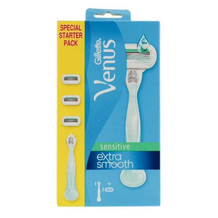 Gillette Venus Sensitive Extra Smooth Starter Pack i gruppen HELSE OG SKJØNNHET / Hår & styling / Barbering og trimming / Barberhøvler og tilbehør hos TP E-commerce Nordic AB (C22987)