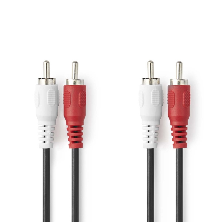 Nedis Stereo lydkabel | 2x RCA Han | 2x RCA Han | Nikkel belagt | 1.00 m | Rund | Sort | Boks i gruppen Elektronikk / Kabler og adaptere / RCA / Kabler hos TP E-commerce Nordic AB (C23776)