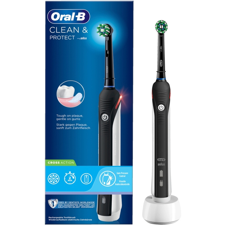 Oral B Eltandborste Clean & Protect Pro 2 - Black i gruppen HELSE OG SKJØNNHET / Munnpleie / Elektriske tannbørster hos TP E-commerce Nordic AB (C25263)