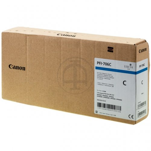 Canon Blekk 6682B001 PFI-706 Cyan i gruppen Datautstyr / Skrivere og tilbehør / Blekk og toner / Toner / Canon hos TP E-commerce Nordic AB (C26362)