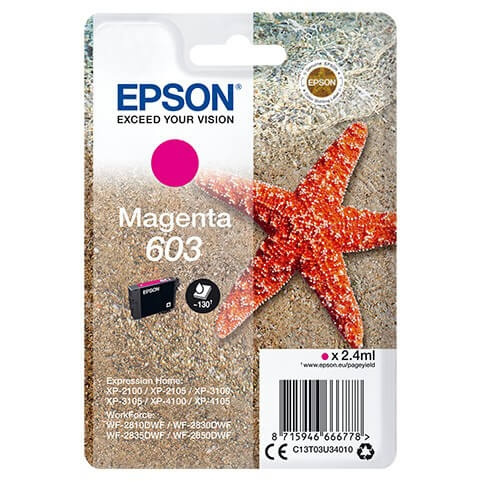 EPSON Blekk C13T03U34010 603 Magenta Starfish i gruppen Datautstyr / Skrivere og tilbehør / Blekk og toner / Blekkpatroner / Epson hos TP E-commerce Nordic AB (C26702)