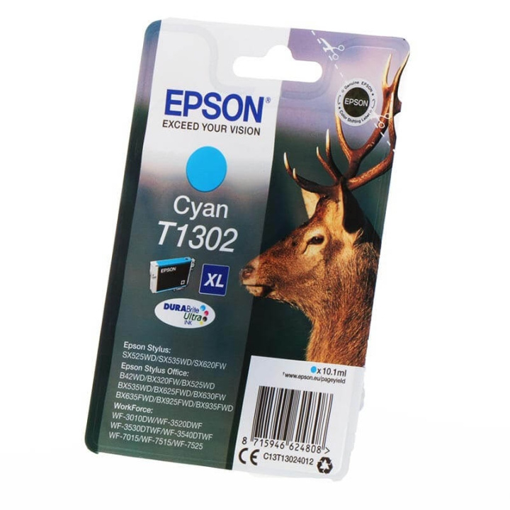 Epson Blekk C13T13024012 T1302 Cyan, hjort i gruppen Datautstyr / Skrivere og tilbehør / Blekk og toner / Blekkpatroner / Epson hos TP E-commerce Nordic AB (C26759)