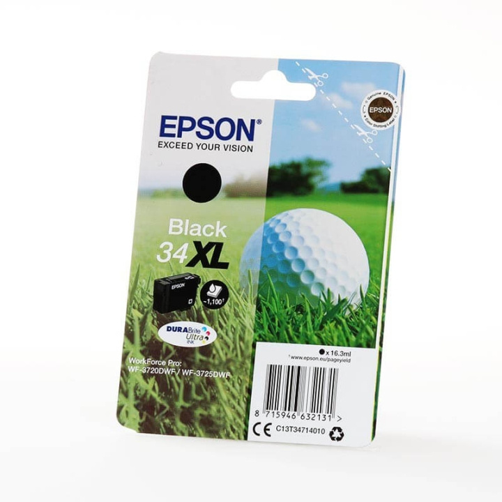 EPSON Blekk C13T34714010 34XL Svart Golf Ball i gruppen Datautstyr / Skrivere og tilbehør / Blekk og toner / Blekkpatroner / Epson hos TP E-commerce Nordic AB (C26830)