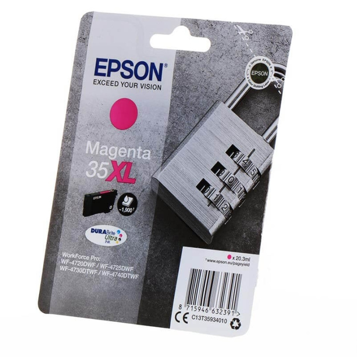 EPSON Blekk C13T35934010 35XL Magenta Padlock i gruppen Datautstyr / Skrivere og tilbehør / Blekk og toner / Blekkpatroner / Epson hos TP E-commerce Nordic AB (C26839)