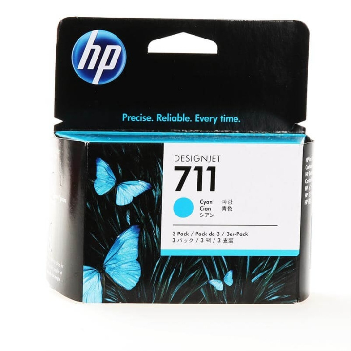 HP Blekk CZ134A 711 Cyan 3-pack i gruppen Datautstyr / Skrivere og tilbehør / Blekk og toner / Toner / HP hos TP E-commerce Nordic AB (C26973)