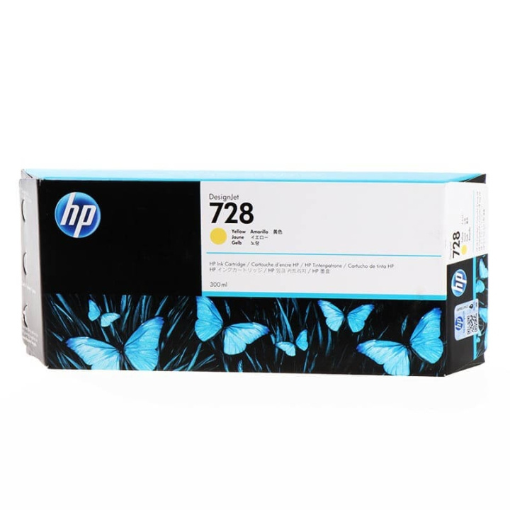 HP Blekk F9K15A 728 Gul 300ml i gruppen Datautstyr / Skrivere og tilbehør / Blekk og toner / Toner / HP hos TP E-commerce Nordic AB (C27004)