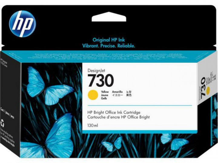 HP Ink P2V64A 730 Yellow 130ml i gruppen Datautstyr / Skrivere og tilbehør / Blekk og toner / Toner / HP hos TP E-commerce Nordic AB (C27026)