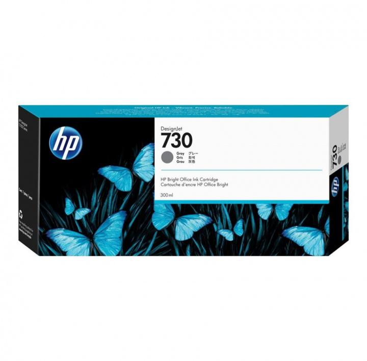 HP Ink P2V72A 730 Grey 300ml i gruppen Datautstyr / Skrivere og tilbehør / Blekk og toner / Toner / HP hos TP E-commerce Nordic AB (C27034)